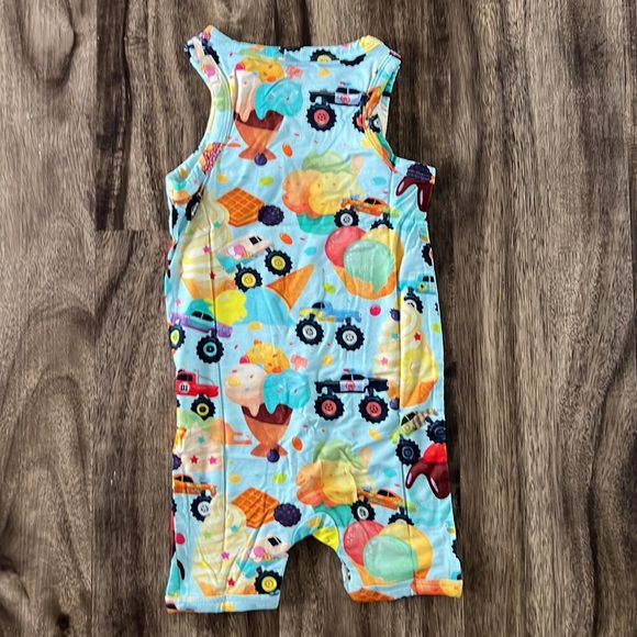 Posh Peanut Racerback Short Length Romper - Monster Trucks - Picture 4 of 5
